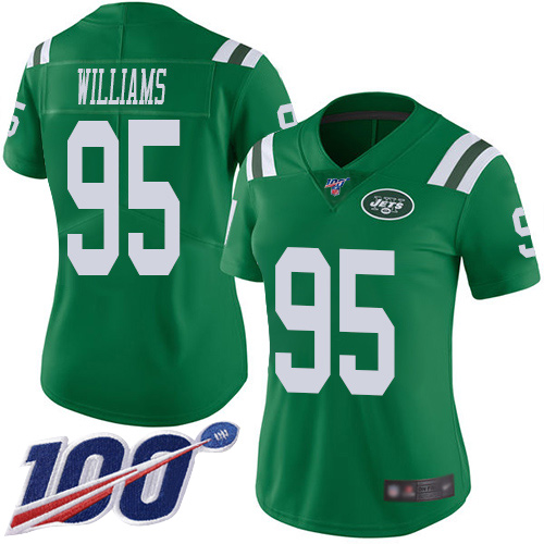 New York Jets Limited Green Women Quinnen Williams Jersey NFL Football #95 100th Season Rush Vapor Untouchable->women nfl jersey->Women Jersey